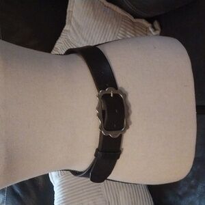 H Made in ltaly Women Genuine Leather Belt with Brass Buckle Size S Ornamental